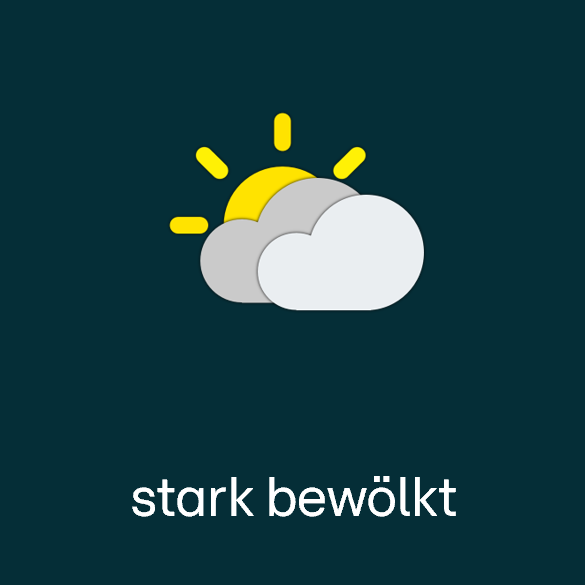 Wettersymbol: stark bewölkt
