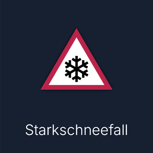 Warnsymbol: Starkschneefall