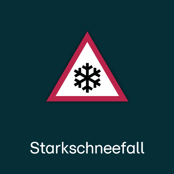 Warnsymbol: Starkschneefall