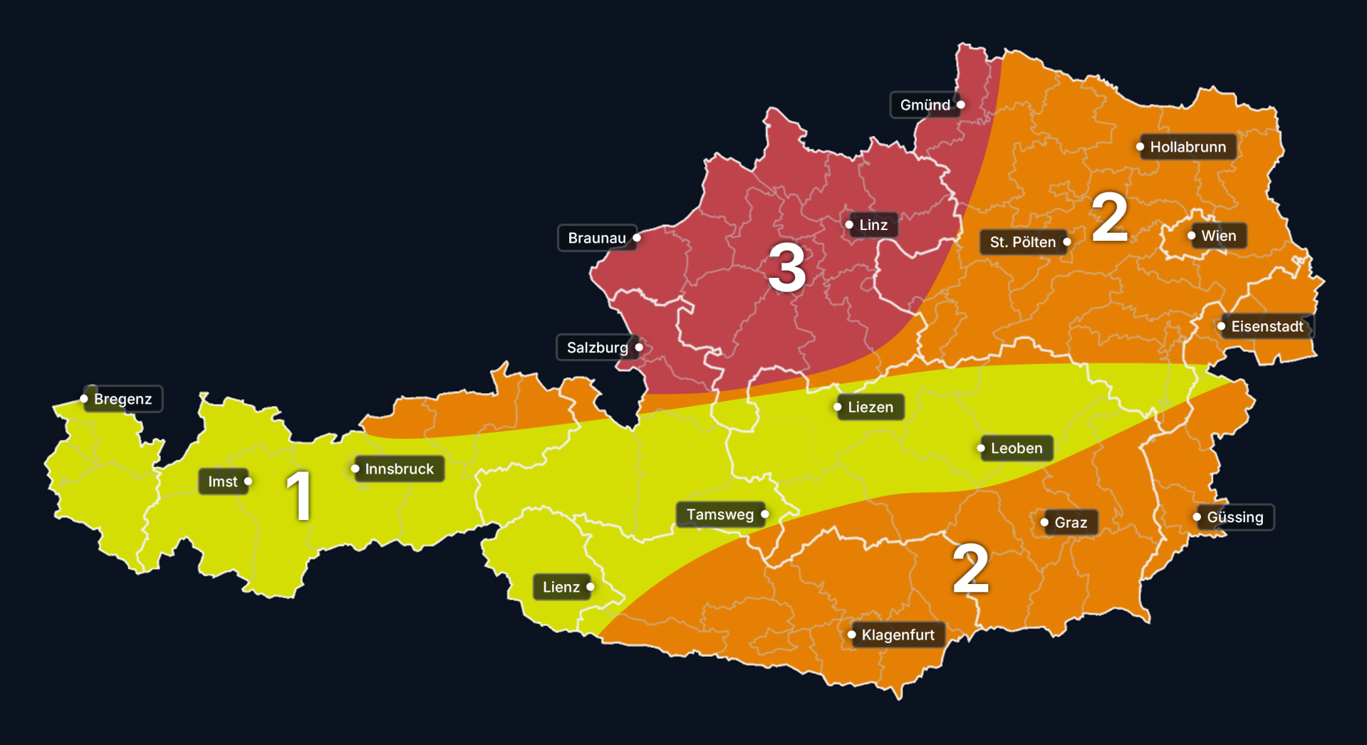 Unwettergefahr Österreich | www.unwetterportal.com