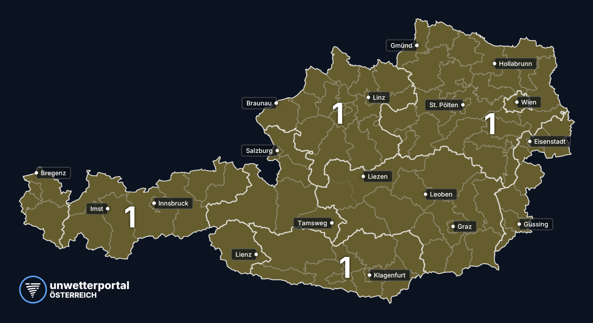 Unwettergefahr Österreich | www.unwetterportal.com