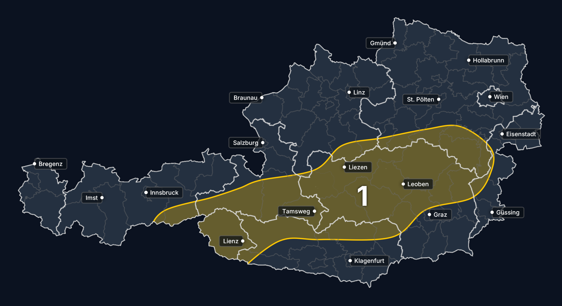 Unwettergefahr Österreich | www.unwetterportal.com
