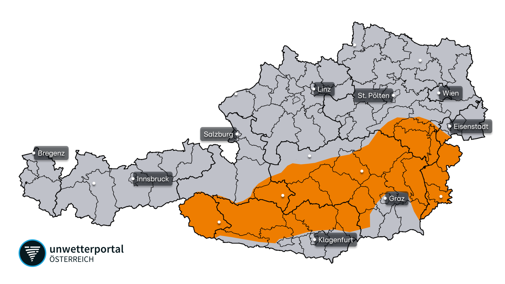 Aktuelle Unwettergefahr Österreich | www.unwetterportal.com