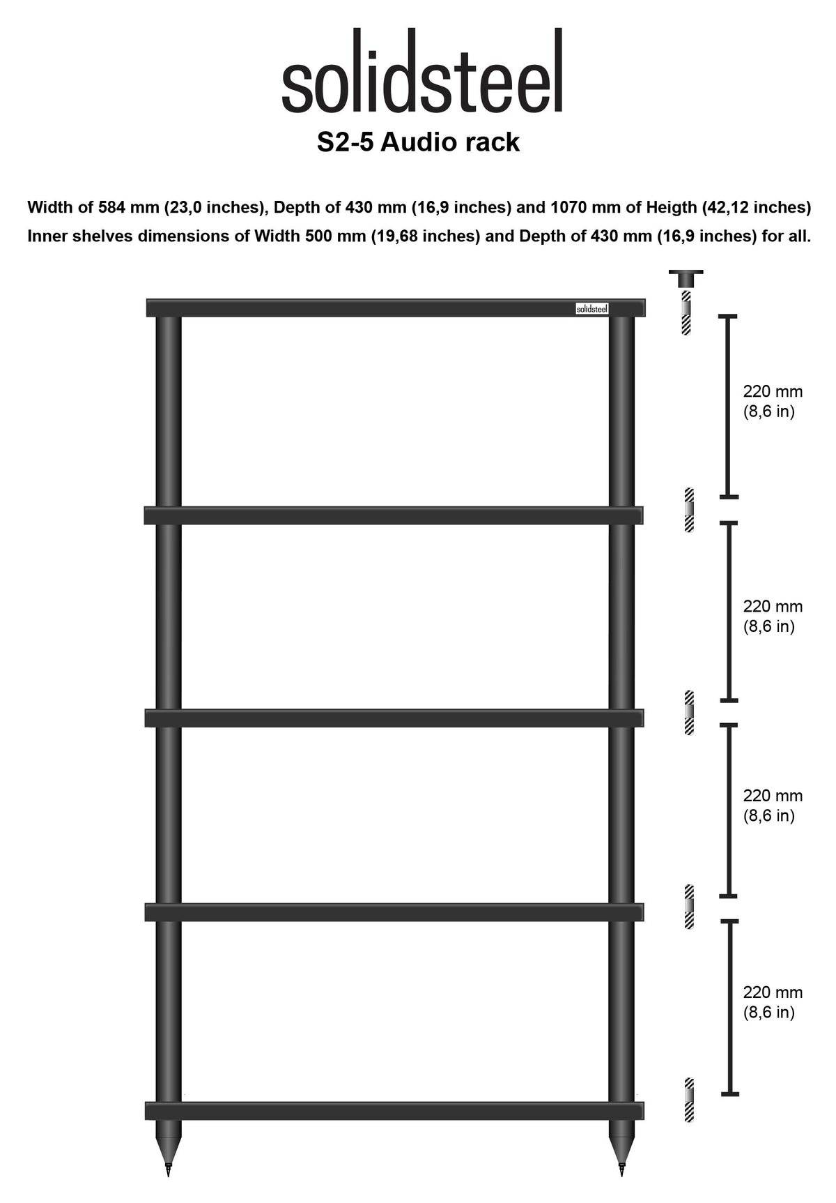 S2 Series Solid Steel Hi-Fi audio rack | AudioBTQ