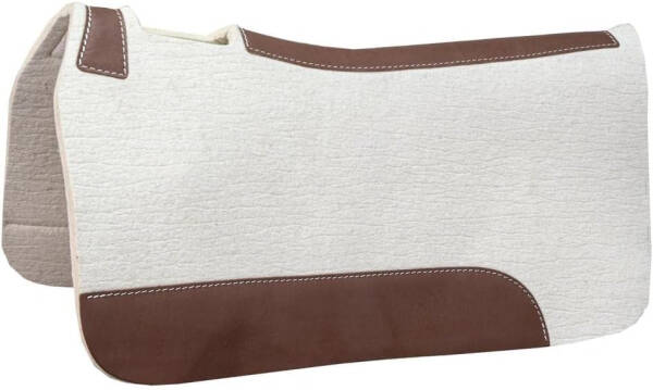 "Mustang" Blue Horse Pressed Wool Contoured Pad - 32´´ x 31´´