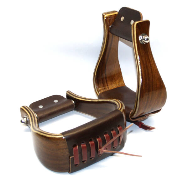 Premium Holzsteigbügel Flat Bottom 3" – JKST18-3 | Western Steigbügel aus Holz