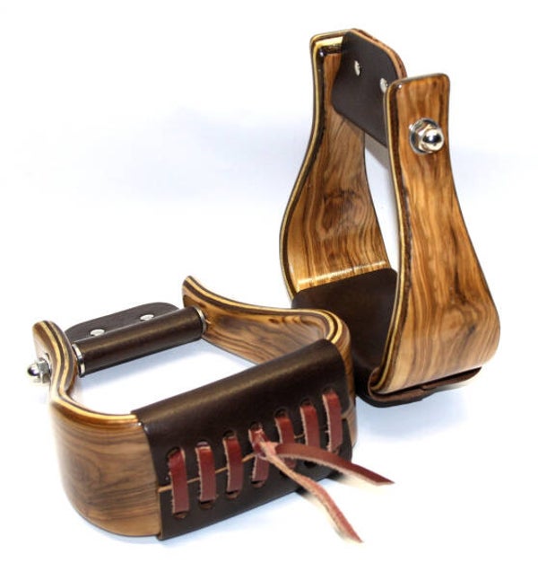 Premium Holzsteigbügel Flat Bottom 3" – JKST39-3 | Western Steigbügel aus Holz