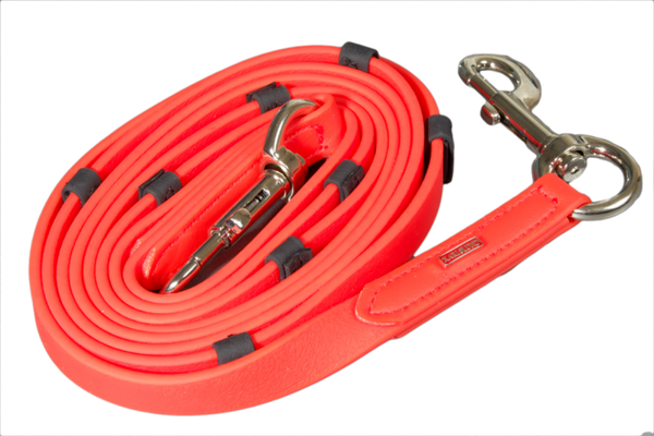 Karlslund SuperStrap-Zügel mit Stegen rot chrom