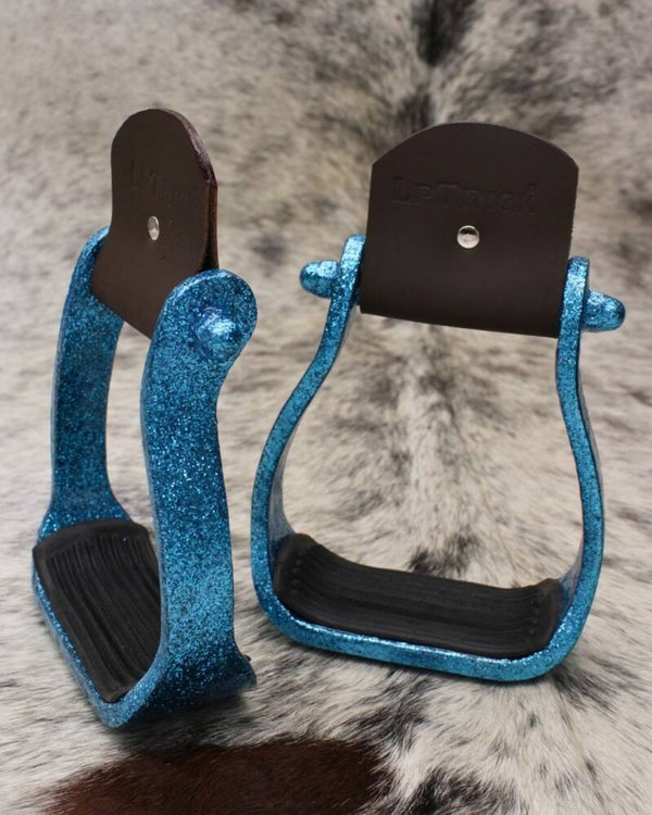 Westernsteigbügel Glitzer  blau