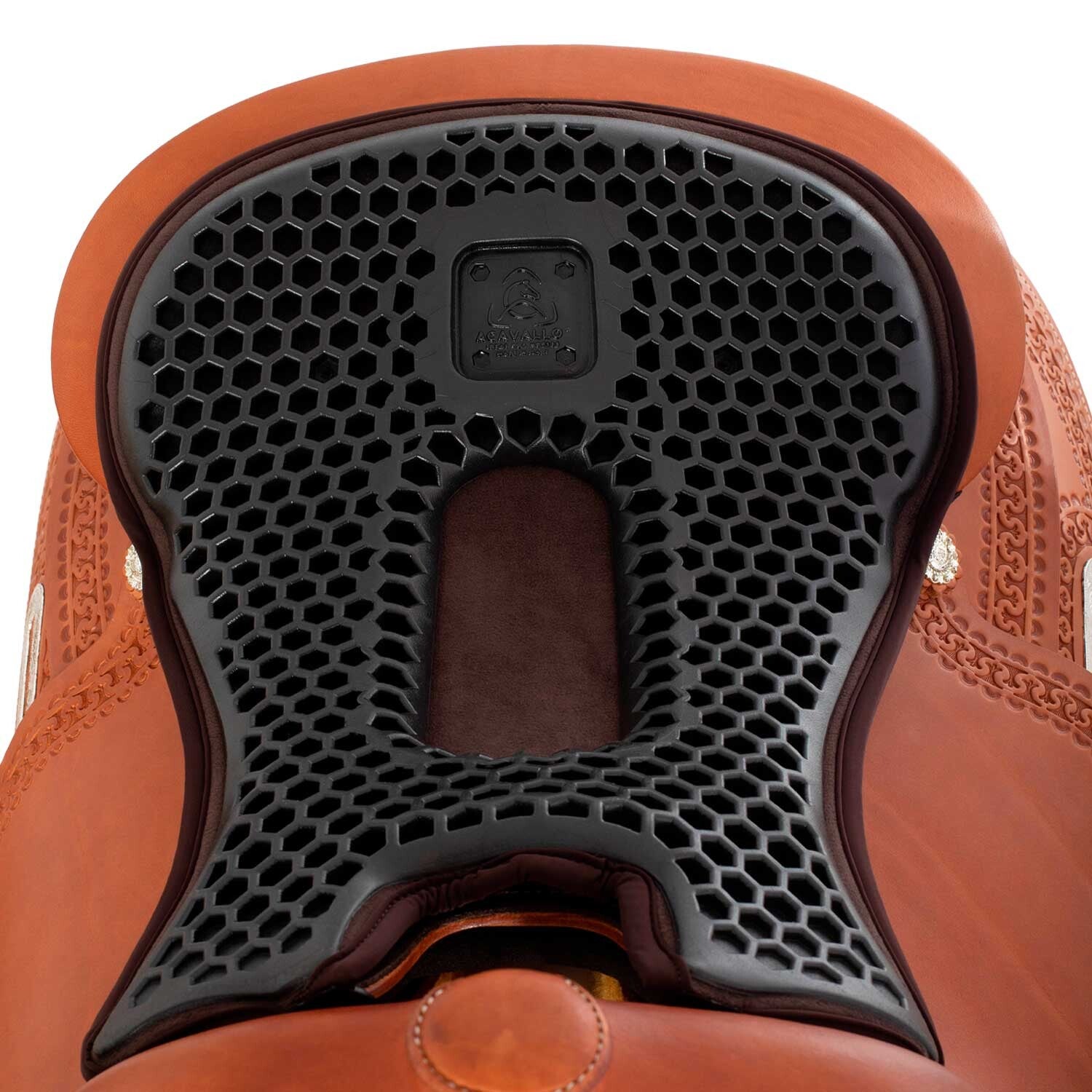 Acavallo Ortho-Pubis seat saver western Hexagonal gel-out Dri-lex 20mm braun