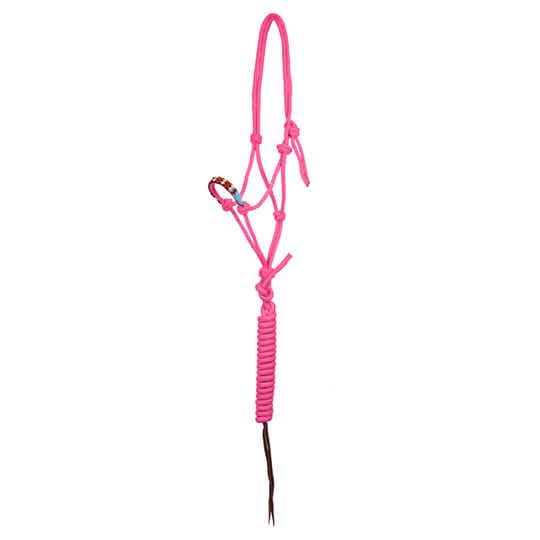 Pool´s Knotenhalfter Pearls mit Strick hot pink