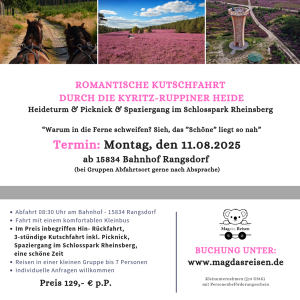 3-stündige Kutschfahrt durch die Kyritz-Ruppiner Heide & mehr... am 11.08.2025