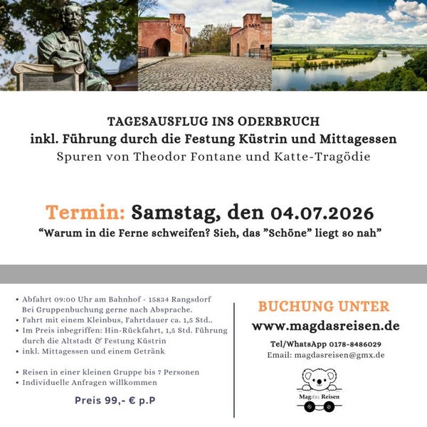 04.07.2026 - Oderbruch - Festung Küstrin mit historischer Führung - inkl. Mittagessen
