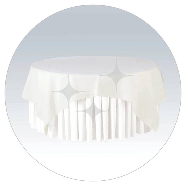 Tafelrok geplooid 580cm wit en ecru