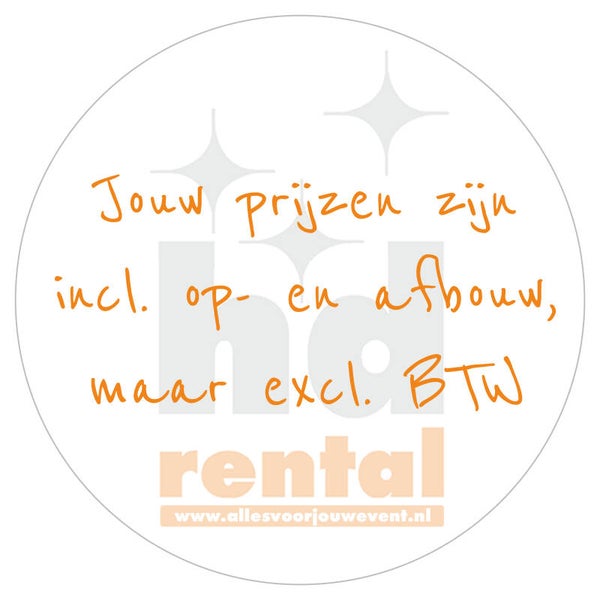 Prijzen incl. op-en afbouw