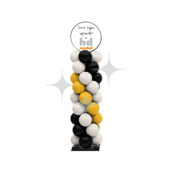 BallOn | Pilaar met Display | wit-wart-geel