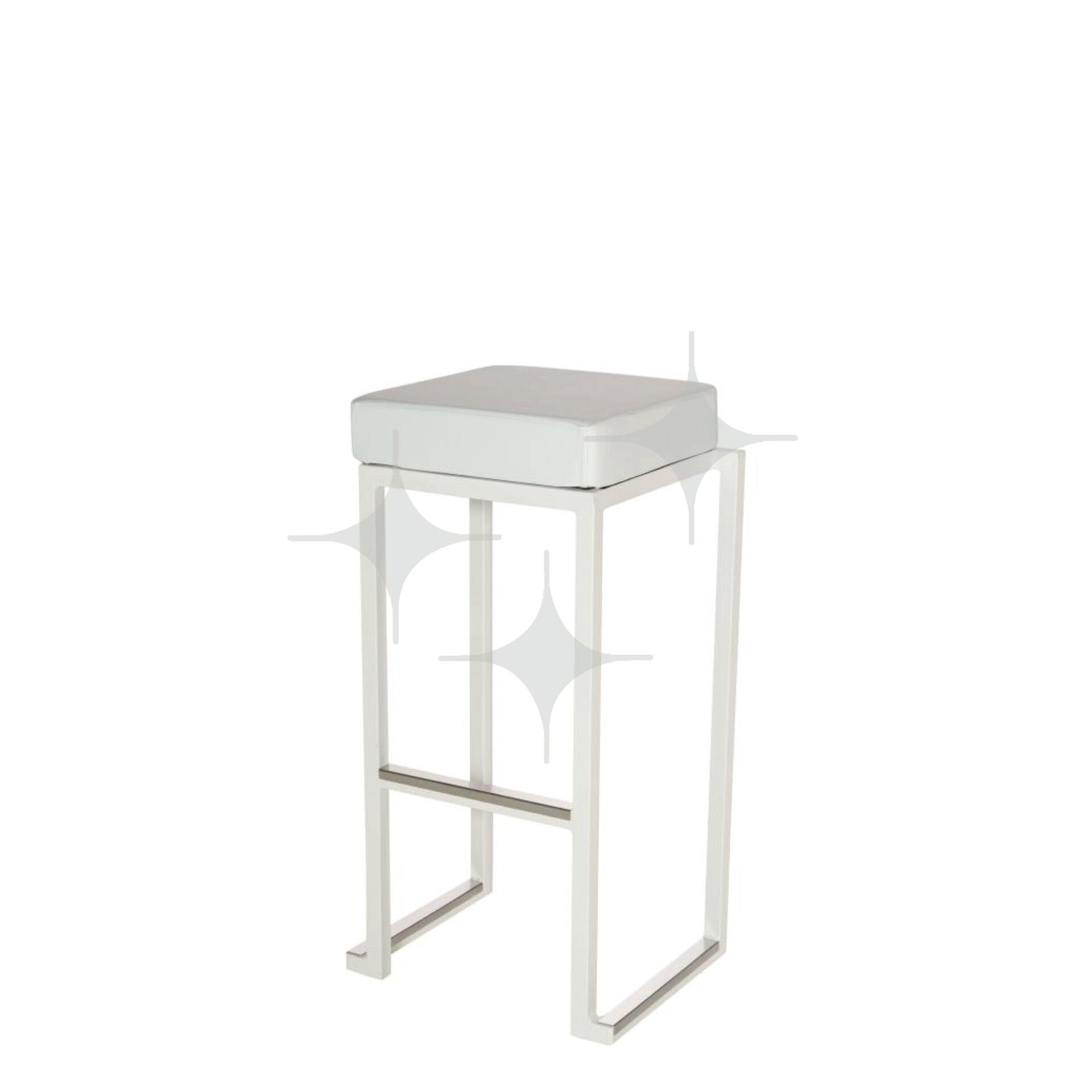 Barkruk vierkant wit (met wit frame)