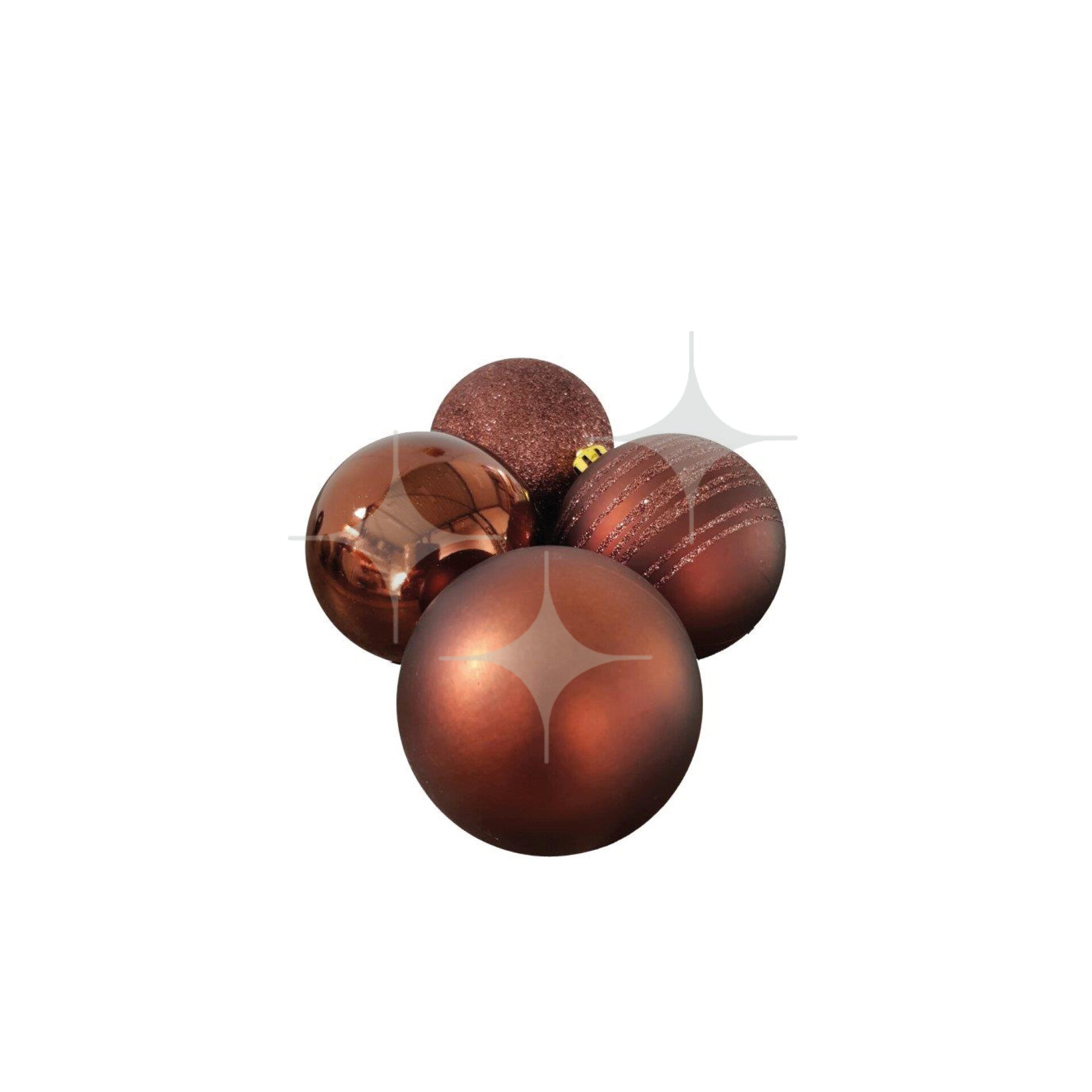 Kerstballen bruin klein (24 stuks)