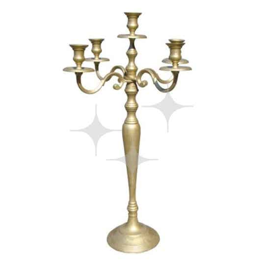Kandelaar 5-arm goudkleurig 80cm