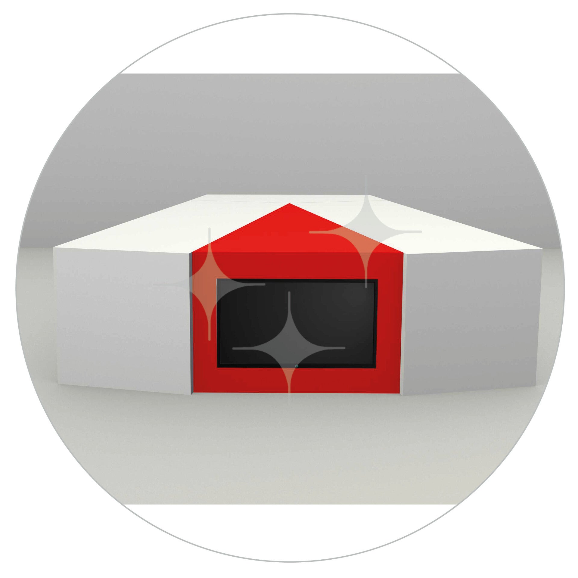 Presentatietafel wit met rode punt