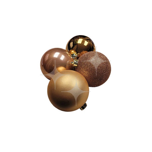 Kerstballen koper klein (24 stuks)