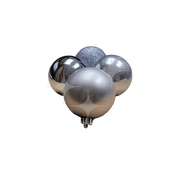Kerstballen zilver klein (24 stuks)