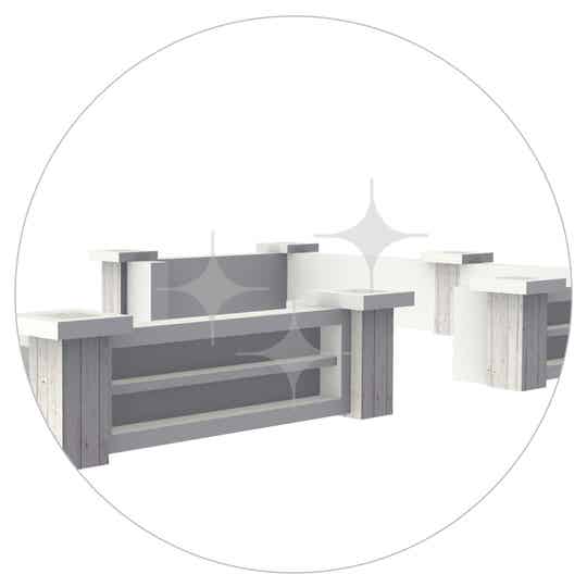 BlockxBar-eiland 80 mtr2 (compleet) diverse stijlen