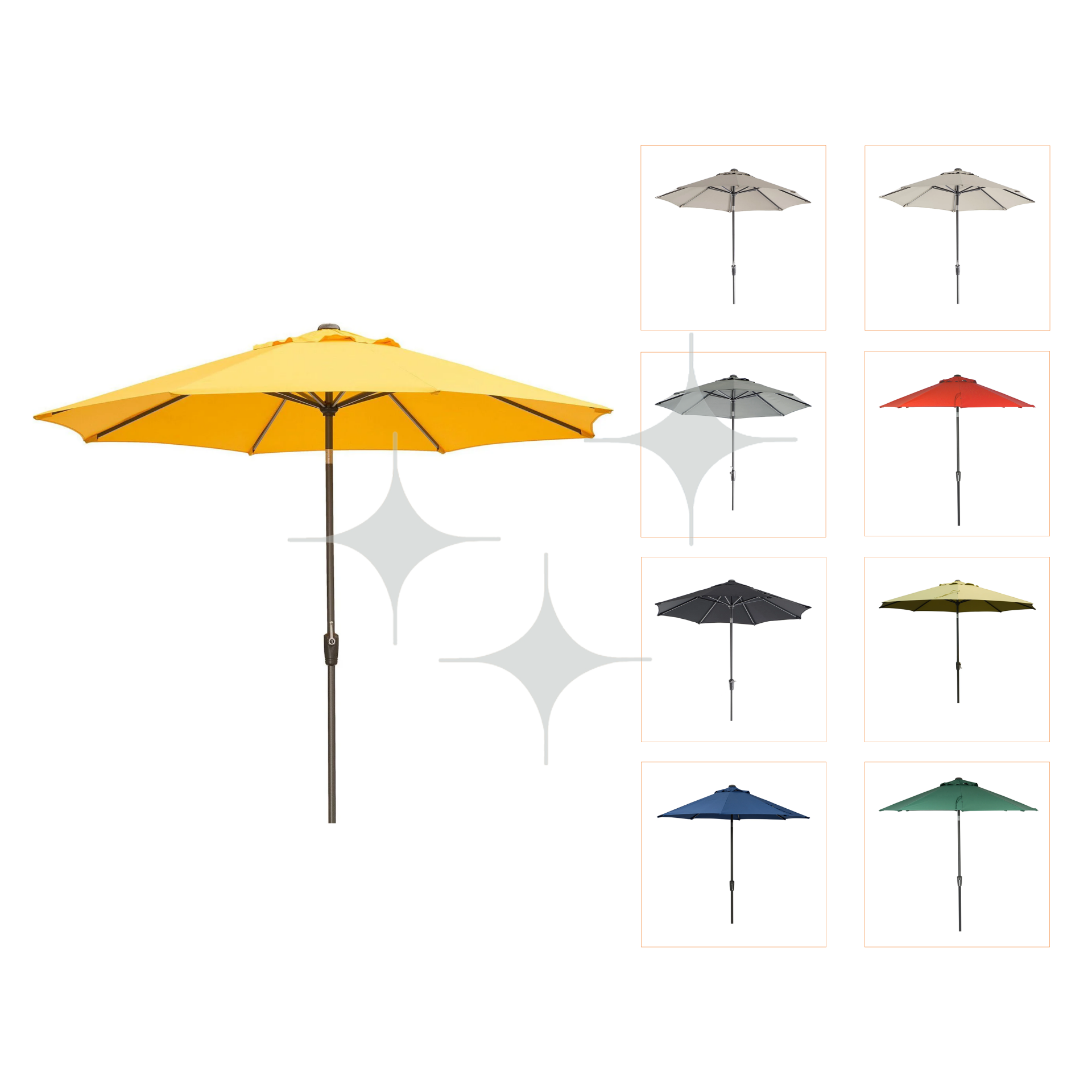 Parasol (div. kleuren) | 3x3m | Achthoek