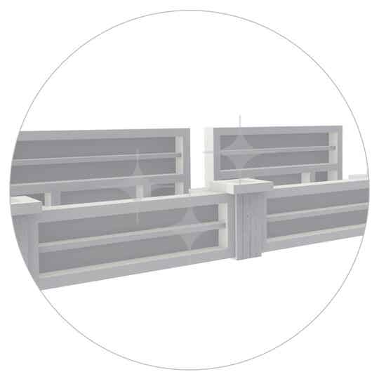 Natural White BlockxBar, 8mtr (compleet)