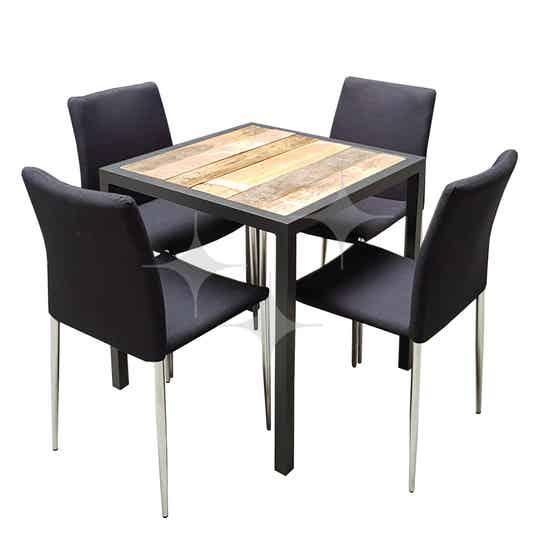 StelligStaal Tafel | 4x luxe Designstoel | GePeBe