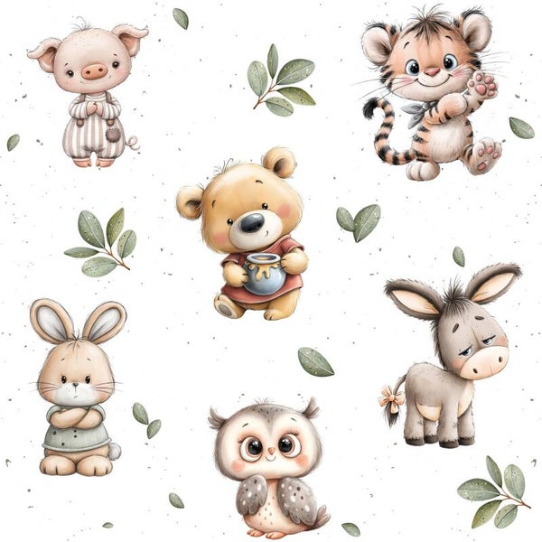 Meterware Kinderstoff- Waldtiere