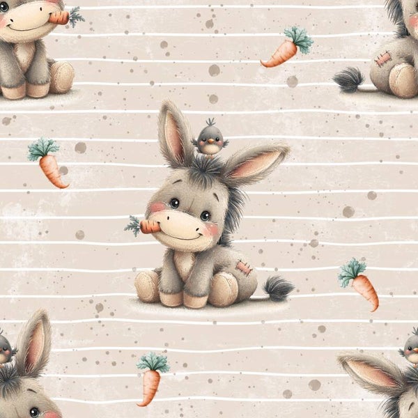 Meterware Kinderstoff Esel