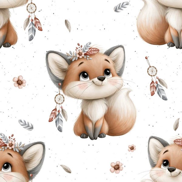 Meterware Kinderstoff fuchs