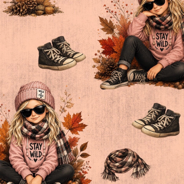 Meterware Kinderstoff-  HerbstMädchen