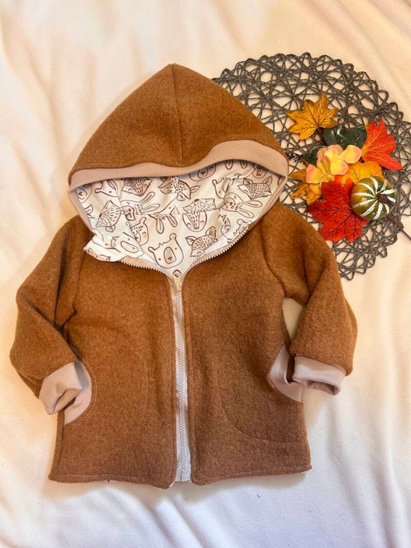 Wollwalkjacke Waldtiere