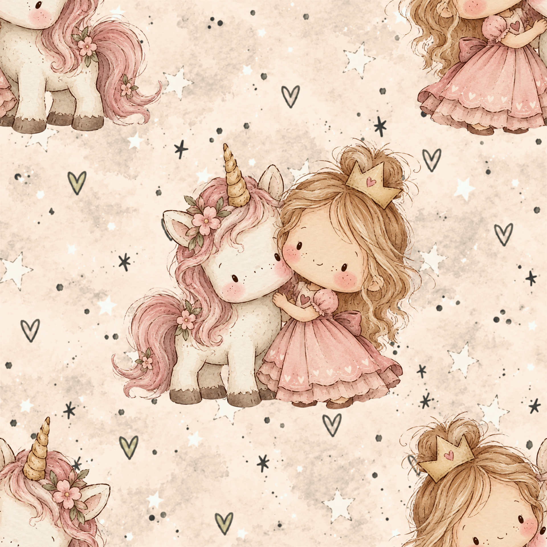 Meterware Kinderstoff- Prinzessin