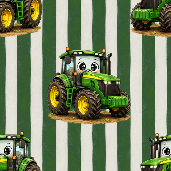 Meterware Kinderstoff-  grüner Traktor