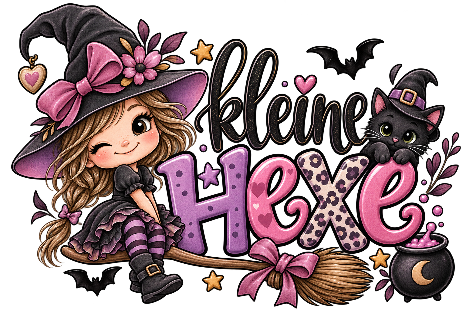 Bügelbild -   Kleine Hexe