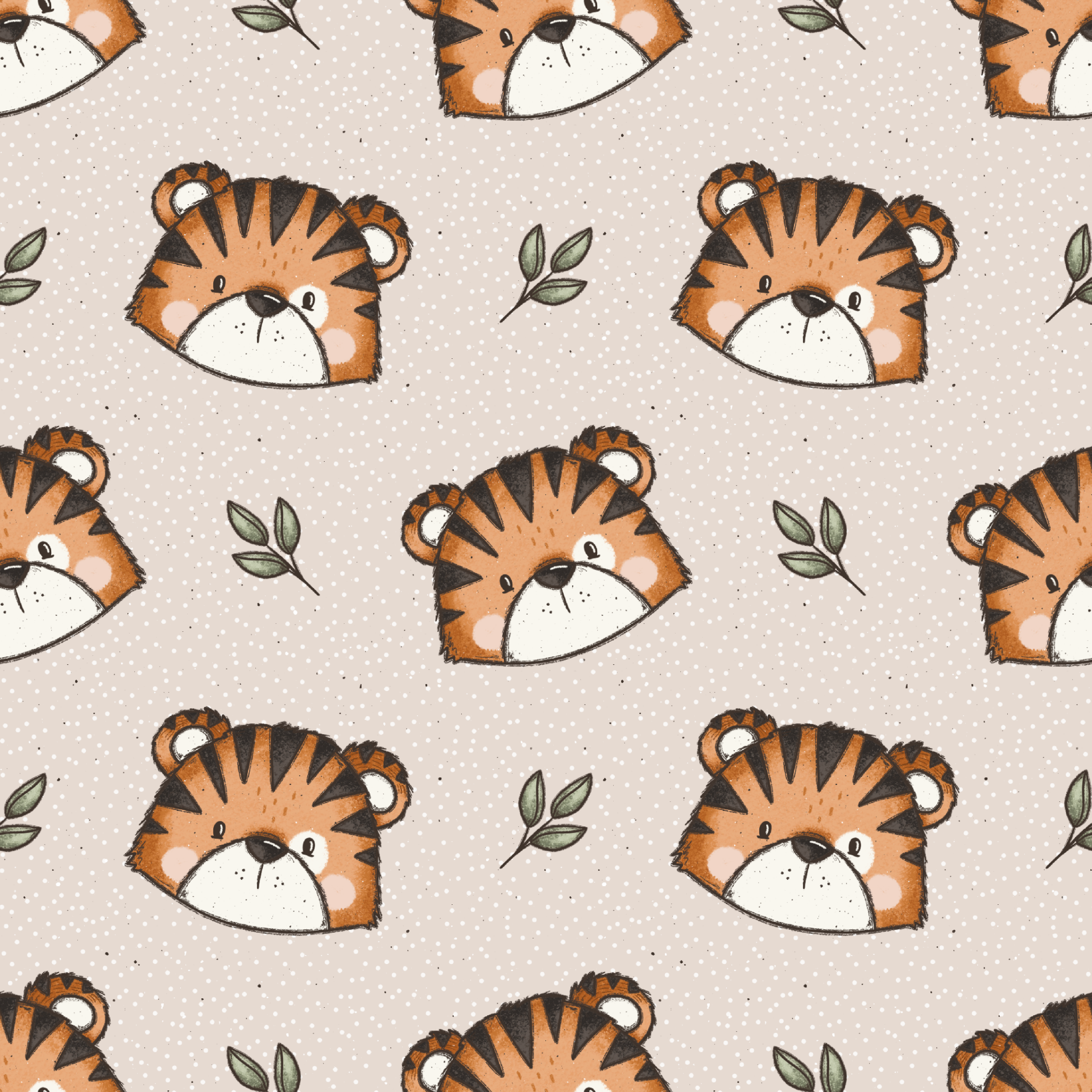 Meterware Kinderstoff- Tiger