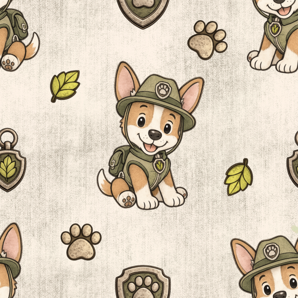 Meterware Kinderstoff-  Camperhund