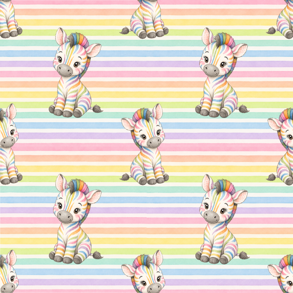 Meterware Kinderstoff-  buntes Zebra