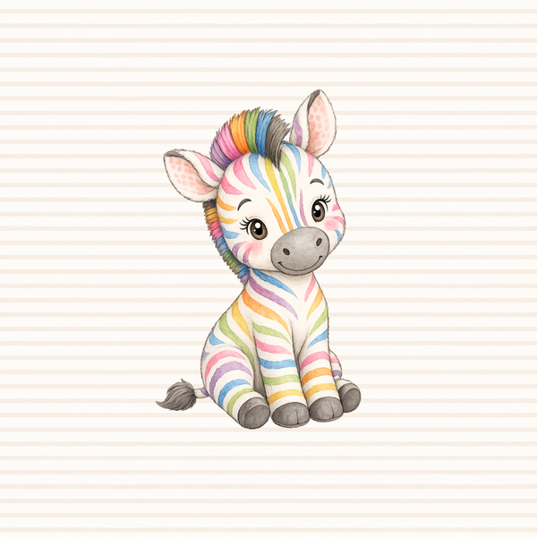 Panel 50x 50 cm - buntes Zebra