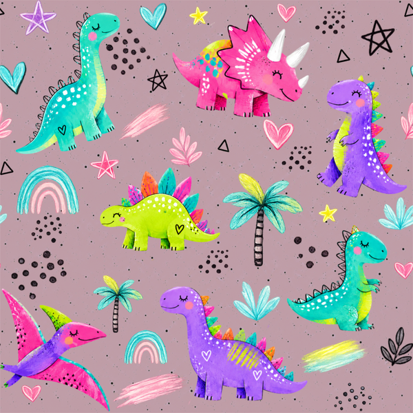 Meterware Kinderstoff-  Dino Mädchen