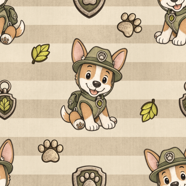 Meterware Kinderstoff-  Camperhund