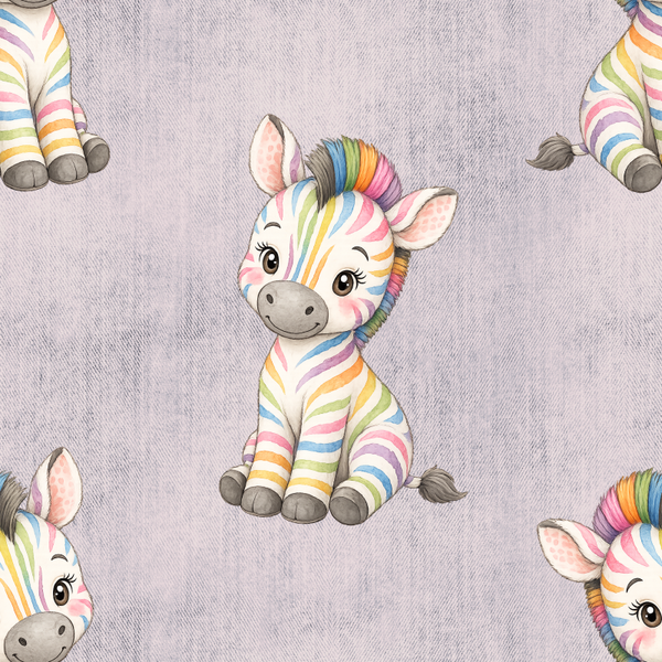 Meterware Kinderstoff-  buntes Zebra
