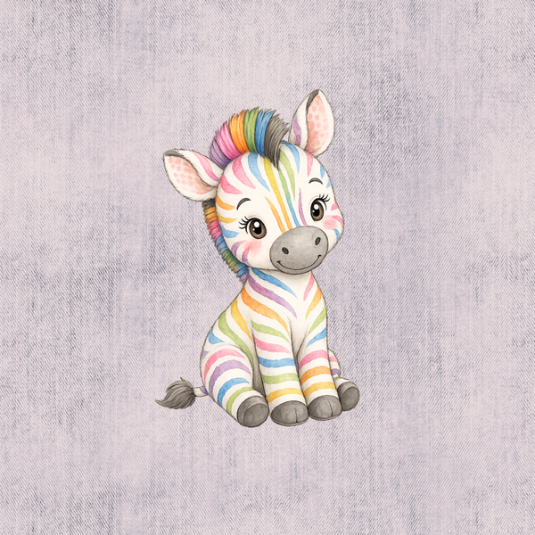 Panel 50x 50 cm - buntes Zebra