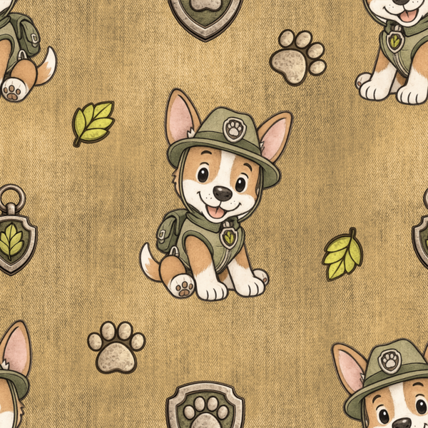 Meterware Kinderstoff-  Camperhund