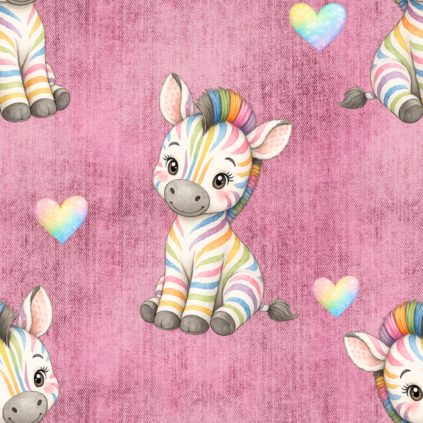 Meterware Kinderstoff-  buntes Zebra