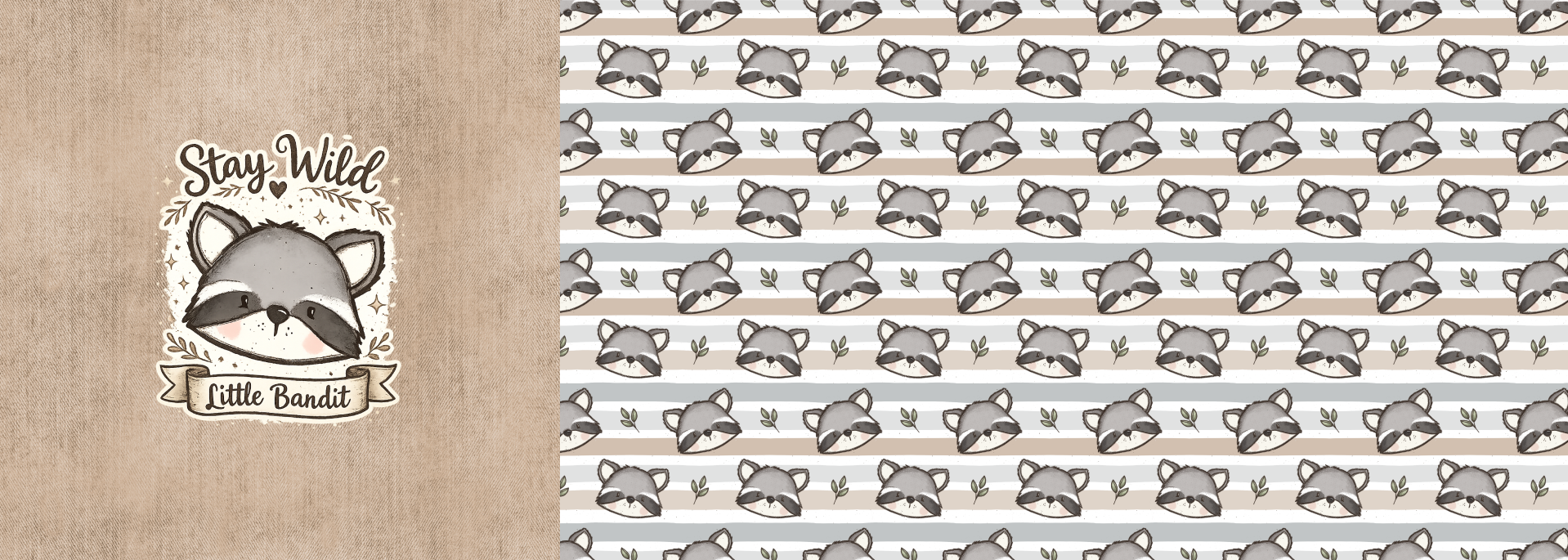 Panel Waschbär-  50cmx140cm