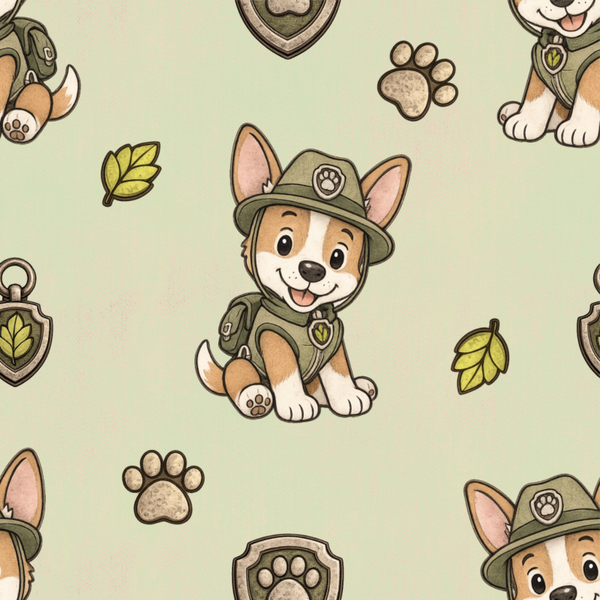 Meterware Kinderstoff-  Camperhund